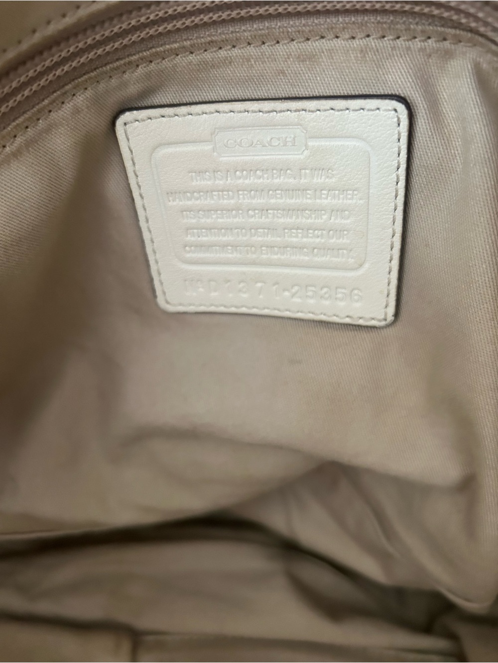Coach Cream Leather Satchel with Tassels and Gold Hardware - Picture 8 of 16
